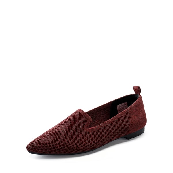 Slip-Resistant Slip-On Knit Loafers  - RED -  0