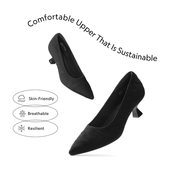 Comfy Low Heel Pumps - BLACK - 2