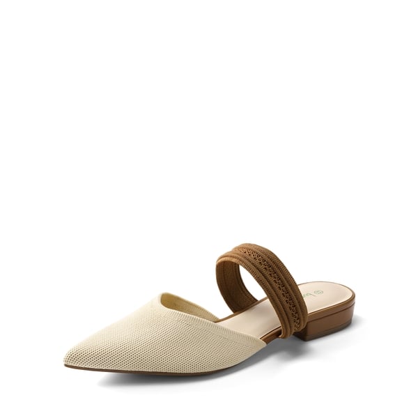 Classic Pointed Toe Flat Mules - APRICOT -  0