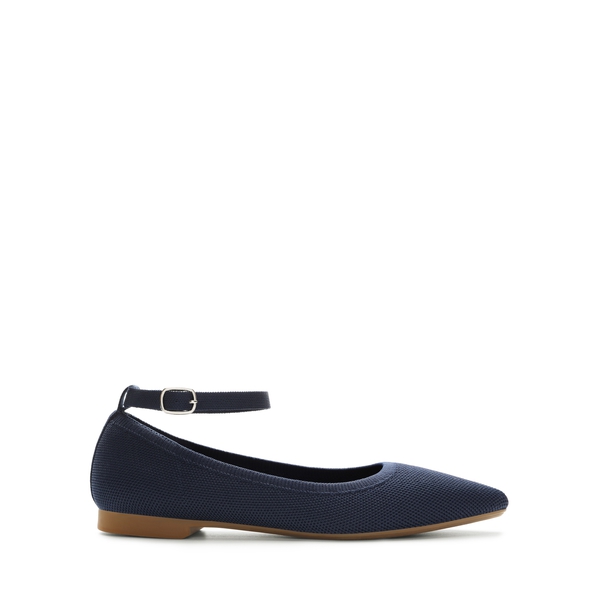 Knitted Washable Flats With Straps  - NAVY - 6