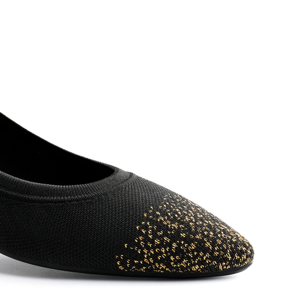  Lightweight Pointed Toe Sparkly Flats - BLACK - 6