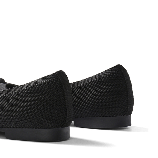 Elegant Lightweight Bow Knitted Flat Shoes - BLACK - 6