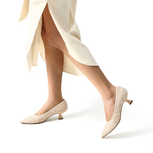 Comfy Low Heel Pumps - APRICOT - 1