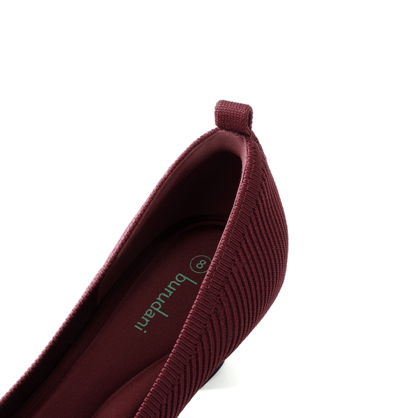 Comfortable Knitted Kitten Heels - BURGUNDY - 5