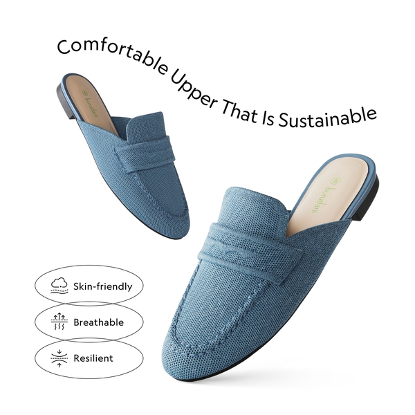 Casual Knitted Round Toe Mules - DENIM BLUE - 1