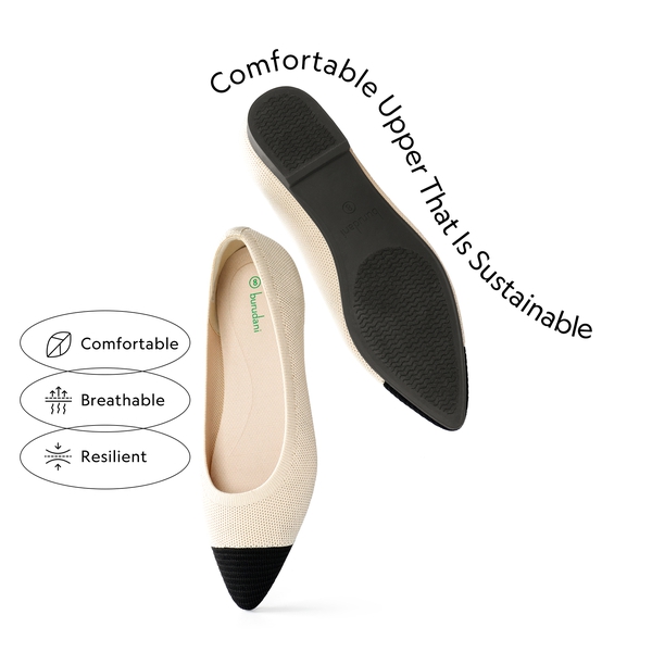 Elegant Knitted Cap Toe Flats - APRICOT - 2