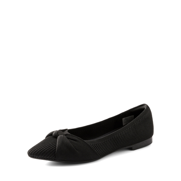 Elegant Lightweight Bow Knitted Flat Shoes - BLACK -  0