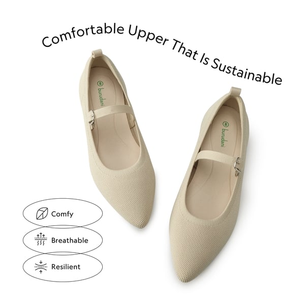 Knitted Washable Flats With Straps  - APRICOT - 3