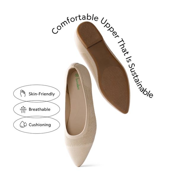 Pointed-Toe Eco-Friendly Flats - APRICOT - 3