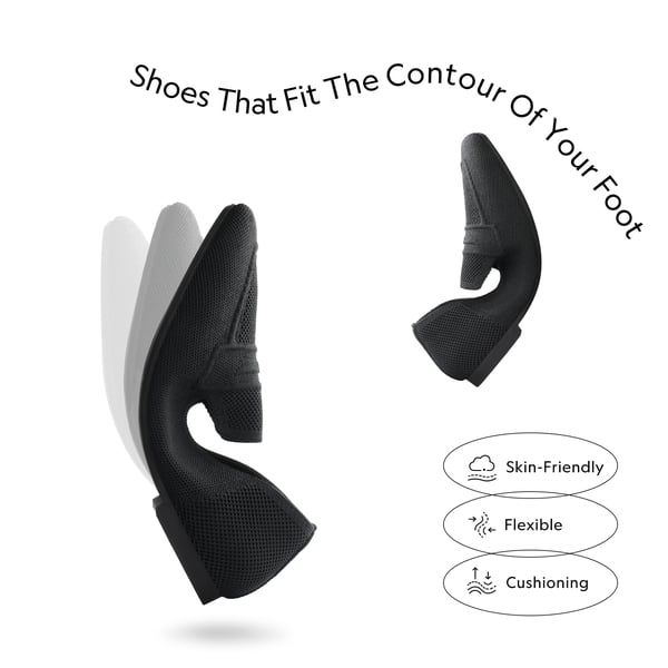 Cushioned Square Toe Knit Loafers - BLACK - 1