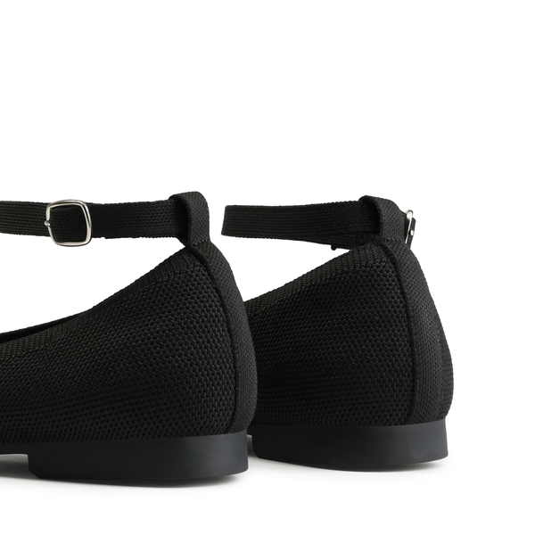 Knitted Washable Flats With Straps  - BLACK - 5