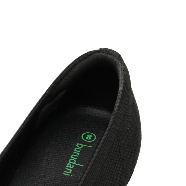 Pointed Toe Flats With Knitted Sunray Design   - BLACK - 4