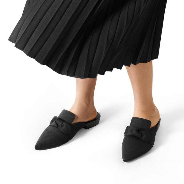  Knit Mules With A Classic Pointed Toe - BLACK - 1