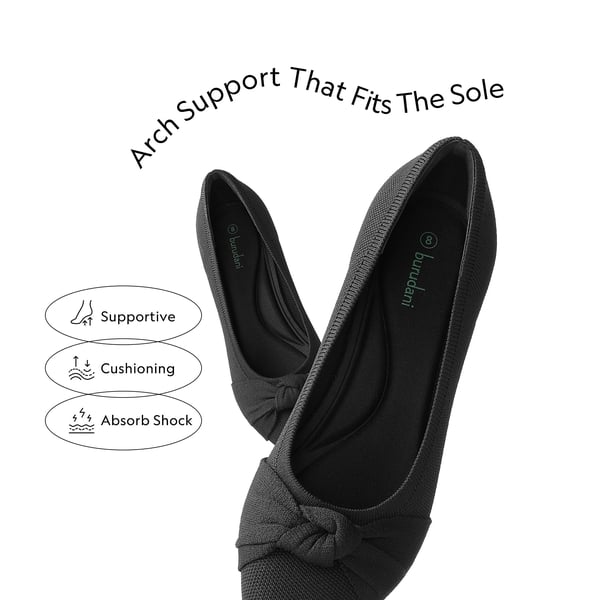 Comfortable Kitten Heels with Bow - BLACK - 3