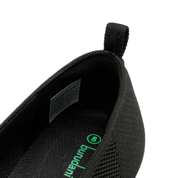 Pointed Toe Slip-On Knit Loafers  - BLACK - 5