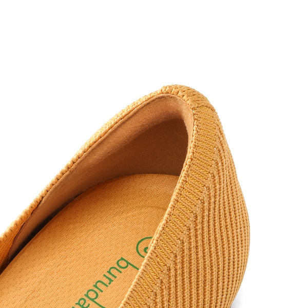 Elegant Pointed Toe Bow Knitted Flat Shoes - YELLOW - 5
