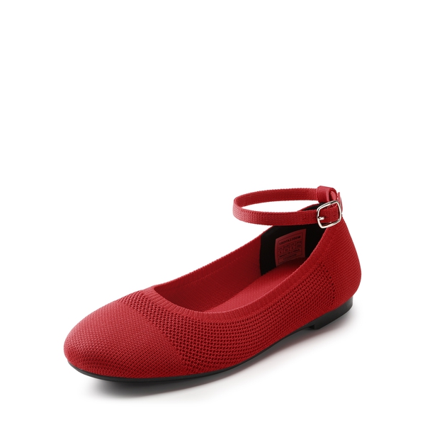 Elegant Removable Ankle Strap Flats  - RED -  0