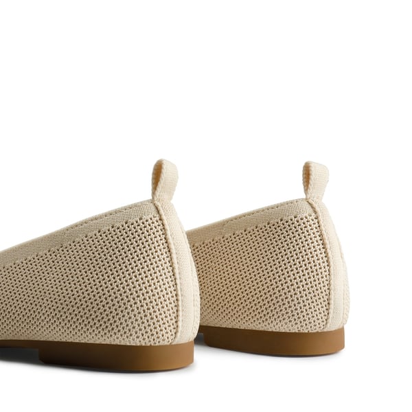  Square Toe Knit Sustainable Flats - APRICOT - 5
