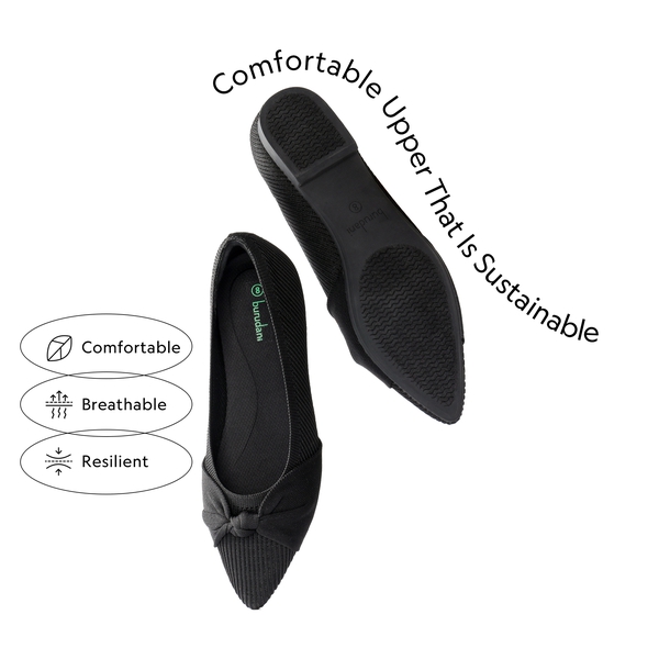 Elegant Lightweight Bow Knitted Flat Shoes - BLACK - 2