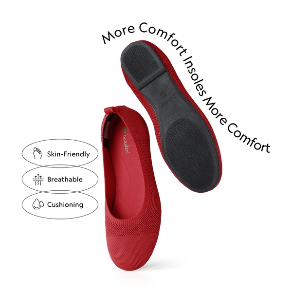 Elegant Removable Ankle Strap Flats  - RED - 2