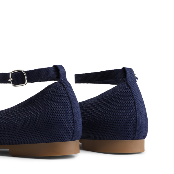 Knitted Washable Flats With Straps  - NAVY - 5