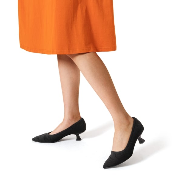 Comfy Low Heel Pumps - BLACK - 1