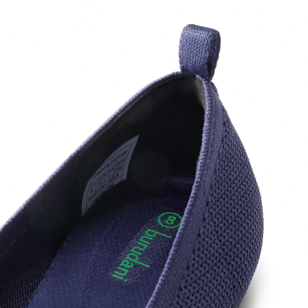 Square Toe Knit Sustainable Flats - NAVY - 5