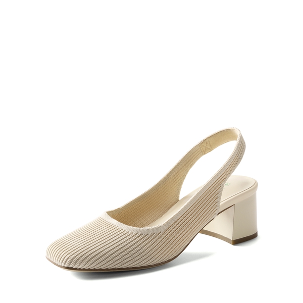 Minimalist Square-Toe Slingback Heels - APRICOT -  0