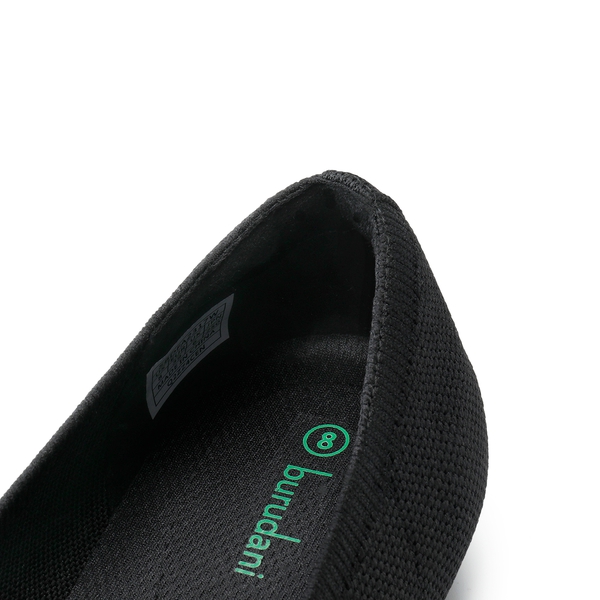 Elegant Knitted Cap Toe Flats - BLACK - 5