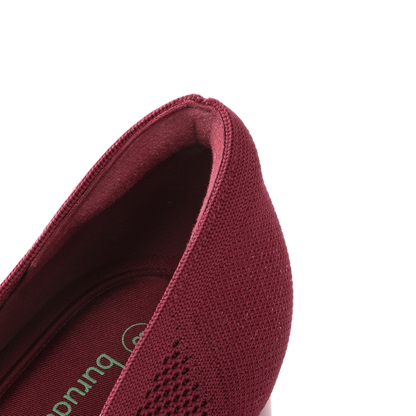  Sustainable Knit Block Heels - BURGUNDY - 5