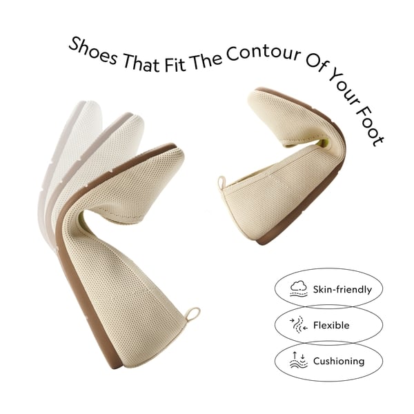 Water-Resistant Square-Toe Flats  - NUDE - 2