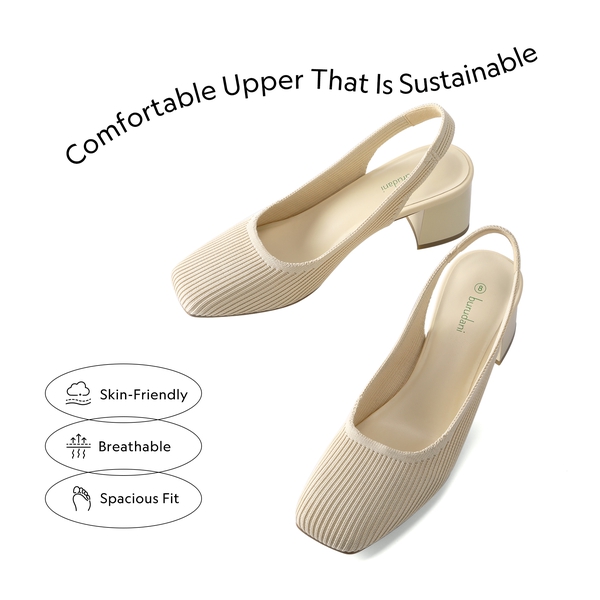 Minimalist Square-Toe Slingback Heels - APRICOT - 1