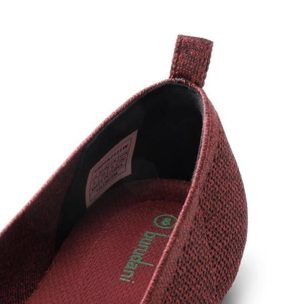  Square Toe Knit Sustainable Flats - RED - 5