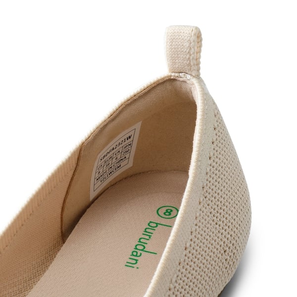  Square Toe Knit Sustainable Flats - APRICOT - 6