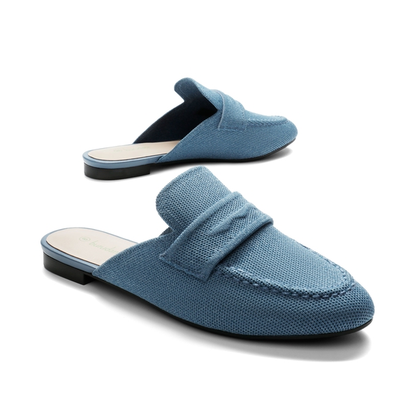 Casual Knitted Round Toe Mules - DENIM BLUE - 2