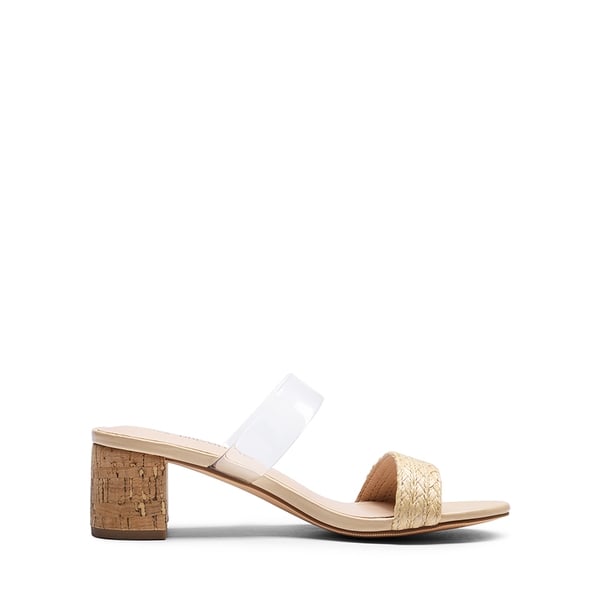 Braided Double-Strap Block Heel Sandals - CLEAR - 1