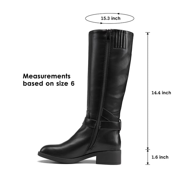 Side Zipper Knee High Riding Boots - BLACK - 5