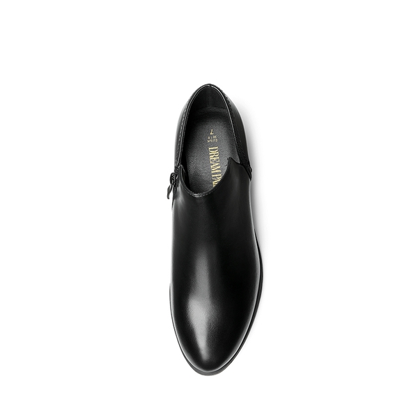 Side Zip Slip On Booties - BLACK-PU - 3