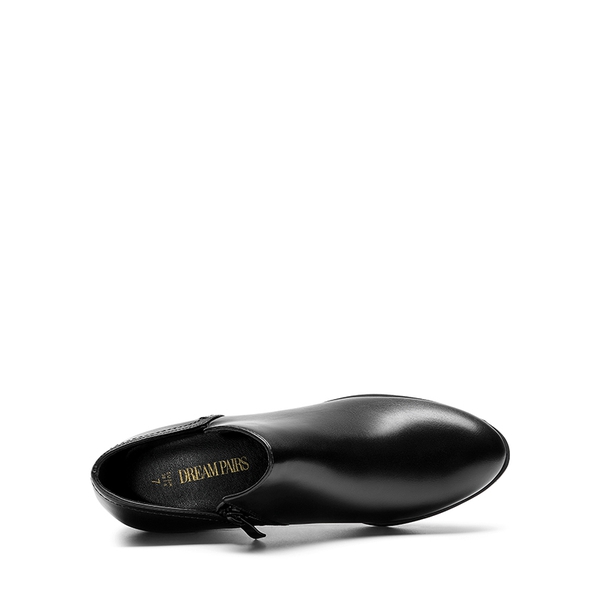 Side Zip Slip On Booties - BLACK-PU - 4