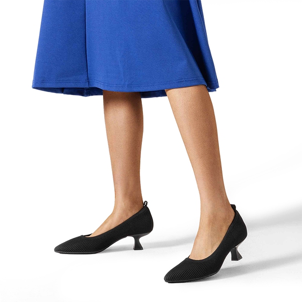 Women's Comfortabe Knit Kitten Heels-Dream Pairs