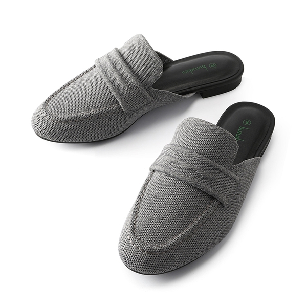 Casual Knitted Round Toe Mules - GREY - 1