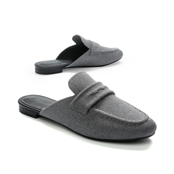 Casual Knitted Round Toe Mules - GREY - 3