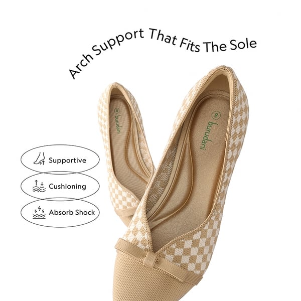 Comfortable Dressy Bow Pumps - BEIGE GRID - 3