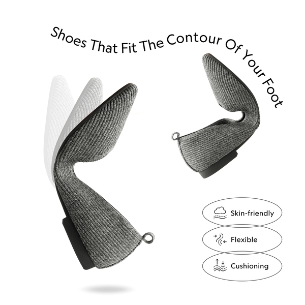 Non-Slip Pointed Toe Breathable Flats  - DARK GREY - 3