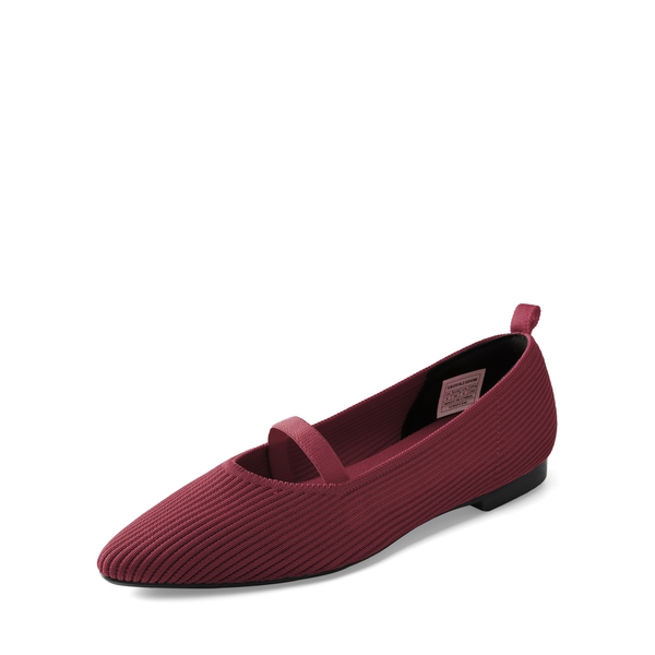 Non-Slip Pointed Toe Breathable Flats  - BURGUNDY -  0
