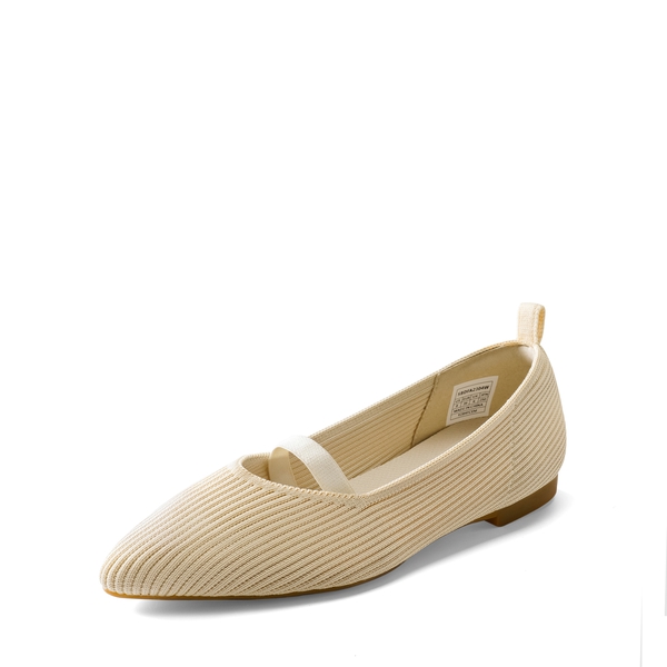 Non-Slip Pointed Toe Breathable Flats  - APRICOT -  0