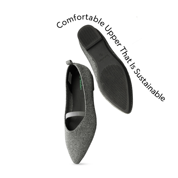 Non-Slip Pointed Toe Breathable Flats  - DARK GREY - 2