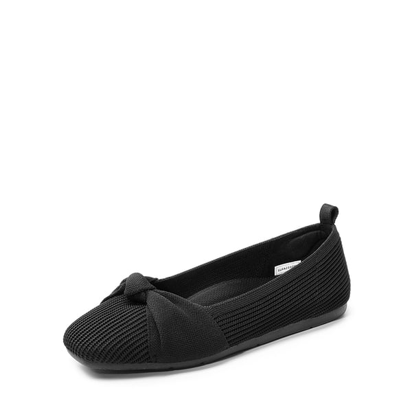 Machine Washable Knit Bow Flats - BLACK -  0