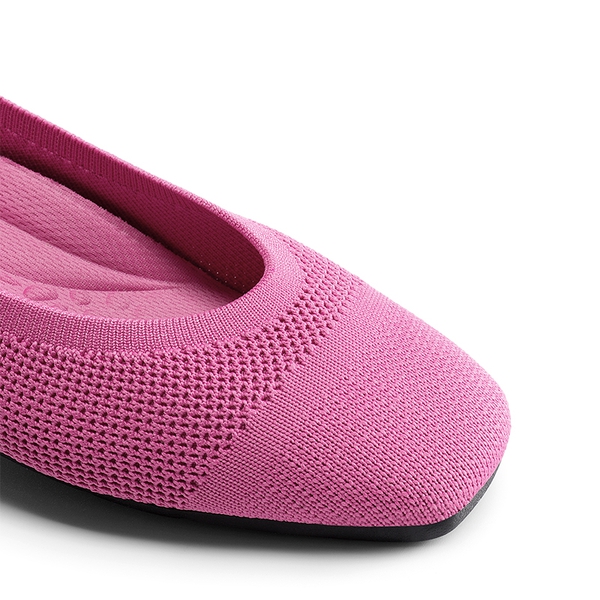 Breathable & Comfortable Square-Toe Flats  - HOT PINK - 7