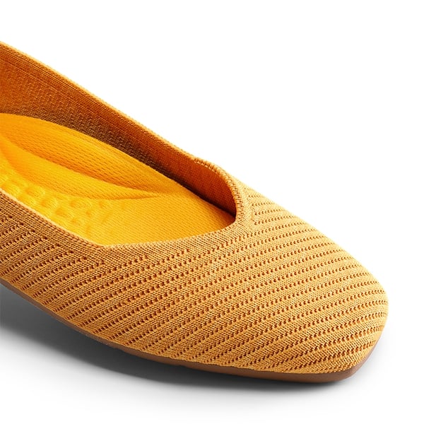 Machine Washable Arch Support Flats - YELLOW - 7